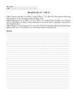 Tài liệu Đề kiểm tra 15'''' môn Hóa lớp 10 doc