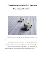 Tài liệu Trách nhiệm xã hội, một yếu tố chưa được chú ý trong kinh doanh! ppt