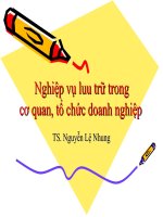 Tài liệu NGHIỆP VỤ LƯU TRỮ TRONG CƠ QUAN, TỔ CHỨC DOANH NGHIỆP docx