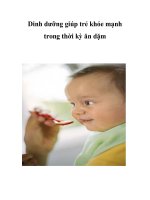 Tài liệu Dinh dưỡng giúp trẻ khỏe mạnh trong thời kỳ ăn dặm docx