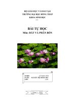 Tài liệu Bài tự học: Môn: Đất và phân bón doc