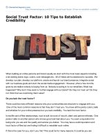 Social trust factor 10 tips to establish credibility 
