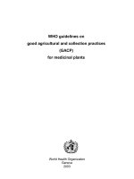 Tài liệu WHO guidelines on good agricultural and collection practices (GACP) for medicinal plants ppt