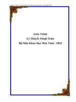 Tài liệu Giáo trình Lý thuyết thuật toán - Bộ môn khoa học máy tính 2010 pptx