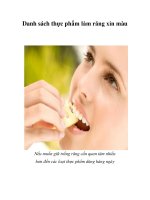 Tài liệu Danh sách thực phẩm làm răng xỉn màu pdf