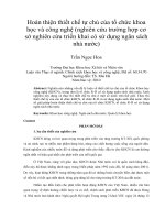 Hoàn thiện thiết chế tự chủ của tổ chức khoa học và công nghệ (nghiên cứu trường hợp cơ sở nghiên cứu triển khai có sử dụng ngân sách nhà nước) 