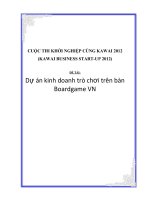 CUỘC THI KHỞI NGHIỆP CÙNG KAWAI 2012, DỰ ÁN KINH DOANH TRÒ CHƠI TRÊN BÀN BOARDGAME VN