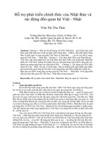 Hỗ trợ phát triển chính thức của nhật bản và tác động đến quan hệ việt   nhật 