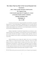 Tài liệu The Culture That Gave Rise To The Current Financial Crisis pptx