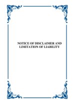 Tài liệu NOTICE OF DISCLAIMER AND LIMITATION OF LIABILITY ppt