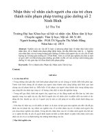 Nhận thức về nhân cách người cha của trẻ chưa thành niên phạm pháp trường giáo dưỡng số 2 ninh bình 
