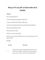 Tài liệu Đăng ký bổ sung đối với Quân nhân dự bị (QNDB) ppt