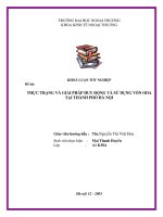 Luận văn  THỰC TRẠNG và GIẢI PHÁP HUY ĐỘNG và sử DỤNG vốn ODA tại THÀNH PHỐ hà nội