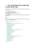 Tài liệu Truy vấn dữ liệu XML từ một bảng với kiểu dữ liệu XML docx