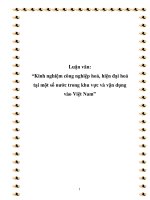 Luận văn “Kinh nghiệm công nghiệp hoá, hiện đại hoá tại một số nước trong khu vực và vận dụng vào Việt Nam”