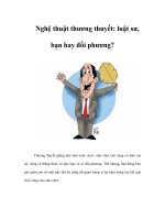 Tài liệu Nghệ thuật thương thuyết: luật sư, bạn hay đối phương? docx