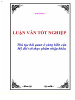 Tài liệu Luận văn tốt nghiệp “Thủ tục hải quan ở cảng biển của Mỹ đối với thực phẩm nhập khẩu” pdf