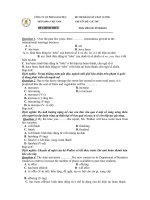  ĐỀ THI KHẢO SÁT CHẤT LƯỢNG TIẾNG ANH