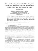 Giáo dục lý tưởng vì mục tiêu dân giầu, nước mạnh cho thanh niên việt nam trong thời kỳ công nghiệp hóa, hiện đại hóa đất nước 
