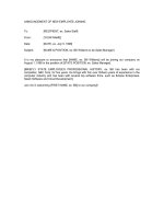 Tài liệu Announcement of new employee joining ppt