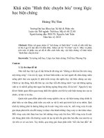 Khái niệm hình thức chuyên hóa trong lôgic học biện chứng 