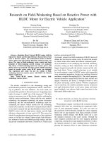 Research on field weakening based on reactive power with BLDC motor for electric vehicle application