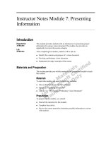 Tài liệu Instructor Notes Module 7: Presenting Information pdf