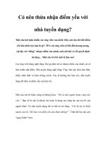 Tài liệu Có nên thừa nhận điểm yếu với nhà tuyển dụng? pptx