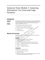 Tài liệu Instructor Notes Module 5: Analyzing Information: Use Cases and Usage Scenarios doc