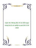 Luận văn Một số giải pháp nâng cao chất lượng thẩm định dự án đầu tư tại chi nhánh Ngân hàng Công thương Đống Đa