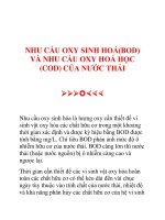Tài liệu nhu cầu sinh hóc(BOD)và nhu cầu hóa học (COD) của nước thải ppt