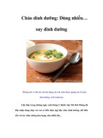 Tài liệu Cháo dinh dưỡng: Dùng nhiều… suy dinh dưỡng pdf