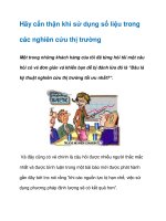 Tài liệu Hãy cẩn thận khi sử dụng số liệu trong các nghiên cứu thị trường pptx