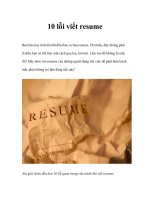Tài liệu 10 lỗi viết resume doc