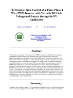 Tài liệu ime Control of a Three Phase 4 Wire PWM Inverter with Variable DC Link Voltage and Battery Storage for PV Application doc