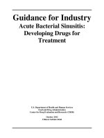 Guidance for Industry Acute Bacterial Sinusitis: Developing Drugs for Treatment ppt