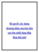 Bí quyết xây dựng thương hiệu của hai siêu sao lớn nhất làng Hip Hop thế docx