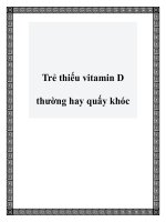 Trẻ thiếu vitamin D thường hay quấy khóc pdf