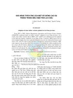 Khả năng thích ứng của một số giống cao su trồng trong điều kiện tỉnh Lai Châu pptx