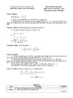 ĐÁP ÁN VÀ ĐỀ THI THỬ ĐẠI HỌC - TRƯỜNG THPT NGUYỄN HUỆ - ĐẮK LẮK - ĐỀ SỐ 155 potx