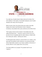 RESPONDS TO STATE OF THE UNION ADDRESS pot