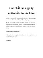 Các chất tạo ngọt tự nhiên tốt cho sức khỏe pdf
