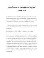 Các sếp chia sẻ kinh nghiệm 