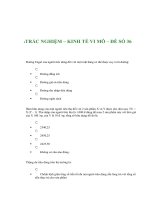 TRẮC NGHIỆM - KINH TẾ VI MÔ - ĐỀ SỐ 36 pot
