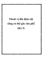 Thoát vị đĩa đệm cột sống có thể gây tàn phế (Kỳ I) ppt