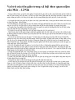 Vai trò của tôn giáo trong xã hội theo quan niệm của Mác – LêNin