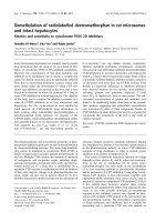 Báo cáo khoa học: Demethylation of radiolabelled dextromethorphan in rat microsomes and intact hepatocytes Kinetics and sensitivity to cytochrome P450 2D inhibitors pot