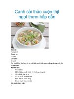 Canh cải thảo cuộn thịt ngọt thơm hấp dẫn pot