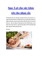 Spa: Lợi cho sức khỏe ích cho nhan sắc potx