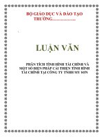 LUẬN VĂN: PHÂN TÍCH TÌNH HÌNH TÀI CHÍNH VÀ MỘT SỐ BIỆN PHÁP CẢI THIỆN TÌNH HÌNH TÀI CHÍNH TẠI CÔNG TY TNHH MY SƠN pot